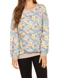 Flower Pattern Sweatshirt