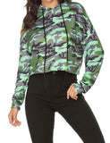 Camouflage Drawstring Button Down Long Sleeve Hoodies Sweatshirt -2