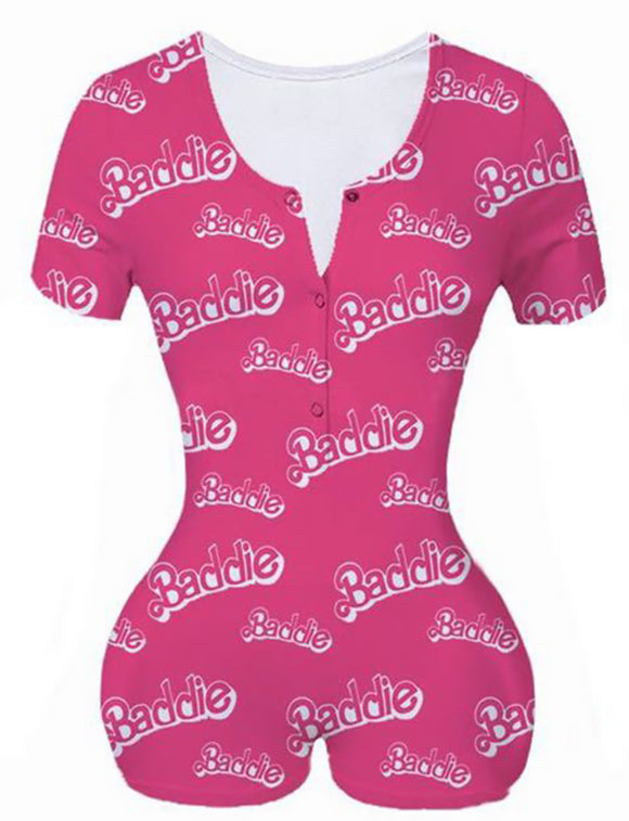 Pink Corset Short OneSie Pajamas For Women